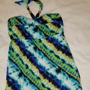 Small TIE DYE Halter tie above knee dress